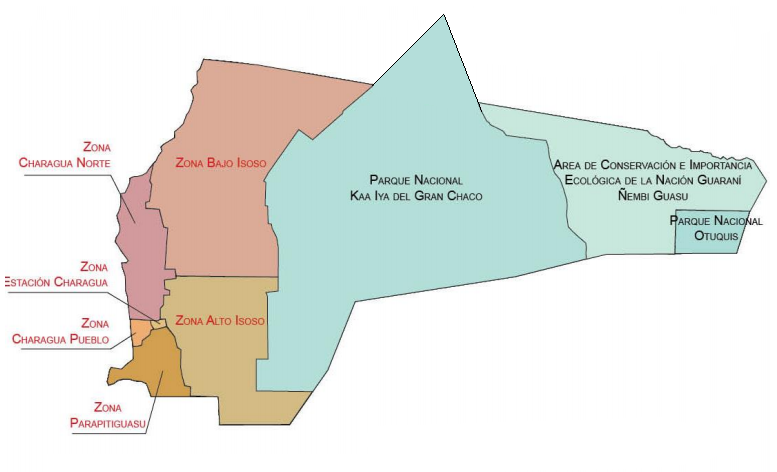 Mapa del Gobierno Autonomo Guarani